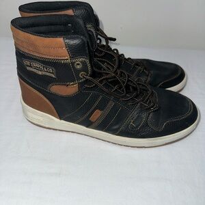 Levi’s High Top Original Riveted Men's Black and Tan Sneakers 520-BB-HI-FM